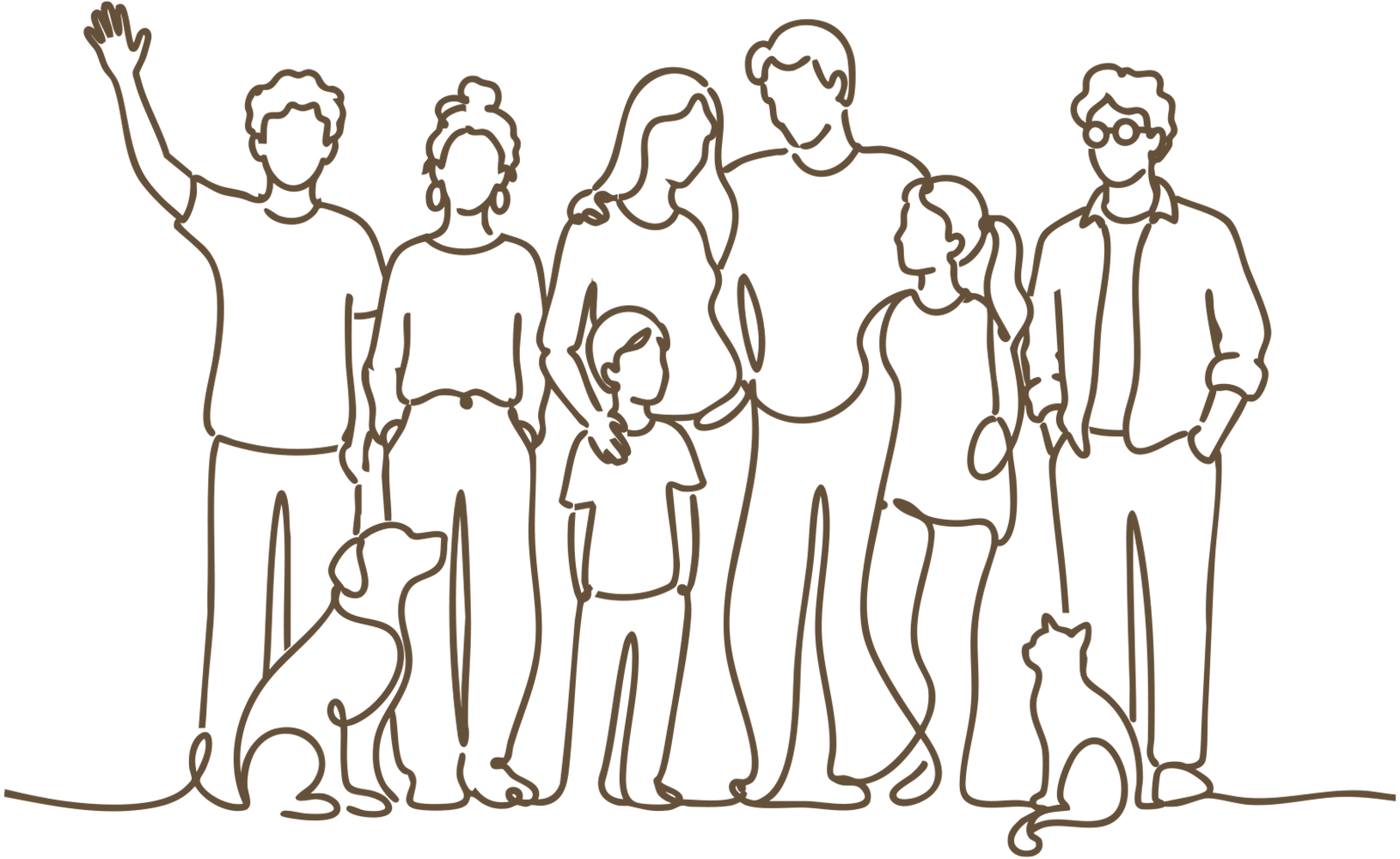 La famille, les amis et les animaux